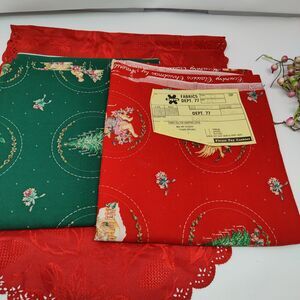 (2) Christmas Angel Fabric Ornaments Country Classics Ameritex Red/Green
